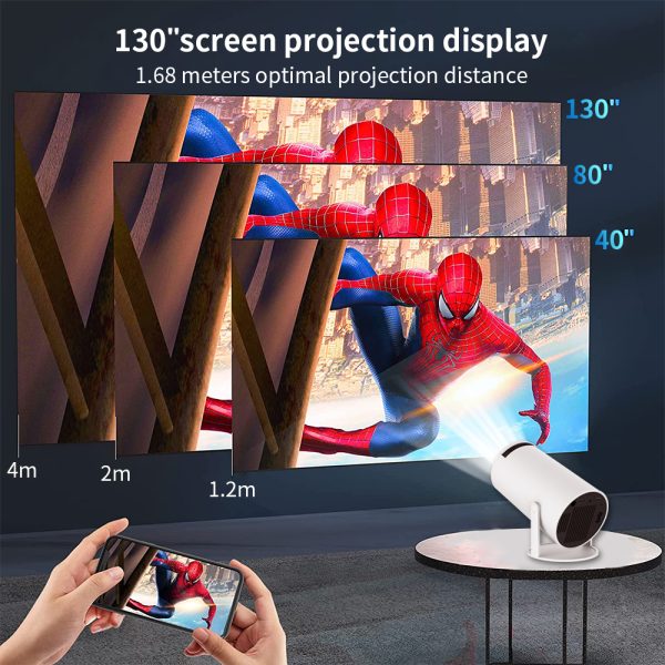 ORIVAST Smart Projector with Android 11.0, Mini Projector with WIFI and Bluetooth, Automatic Keystone Correction 160 ANSI Lumens and Native 720p Decoding 4K Video with Rotated 180 degree Stand - Image 4