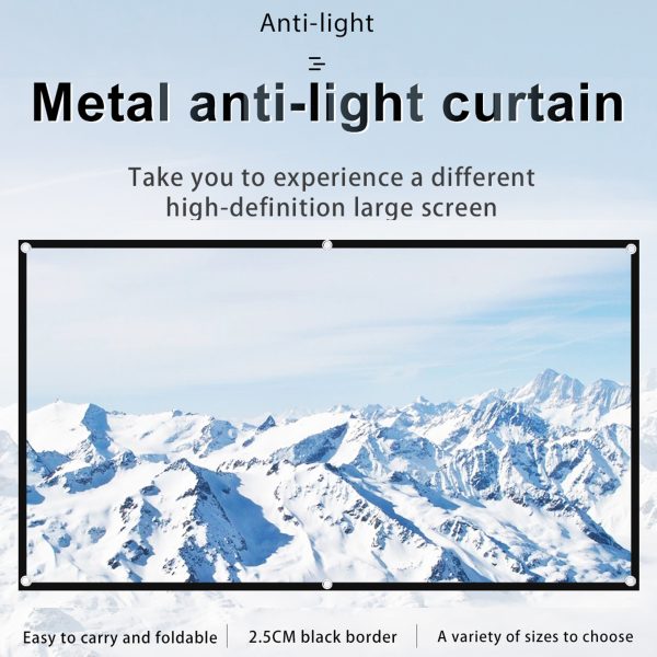 ORIVAST Anti-Light Projector Screen,120 Inches Foldable and Portable 16:9 Movie Screen for Office Home Theater Outdoor Indoor - Image 5