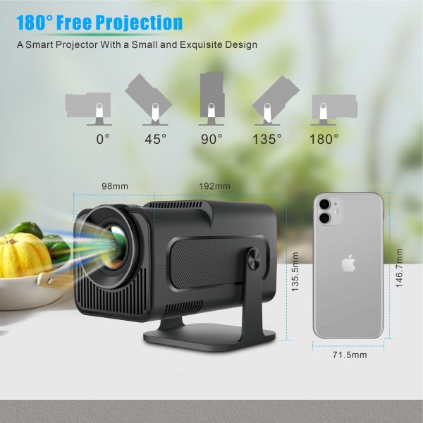Smart Projector with Android 11.0, 1080P LCD Projector with Dual band WiFi6 + BT5.0 Module, Automatic Keystone Correction 300 ANSI Lumens with Rotated 180 degree Stand - Image 5
