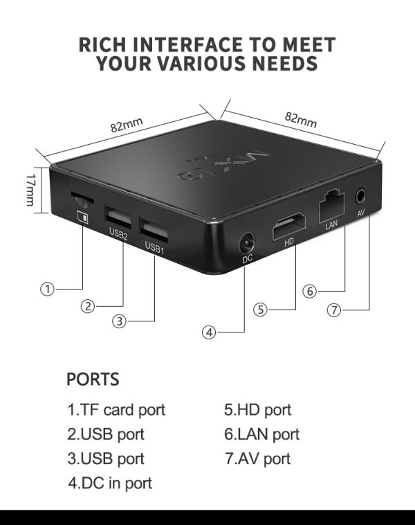 ORIVAST MX10 mini Home Smart Set-Top Box Allwinner H616 Quad Core 64-bit Android Box - Image 4